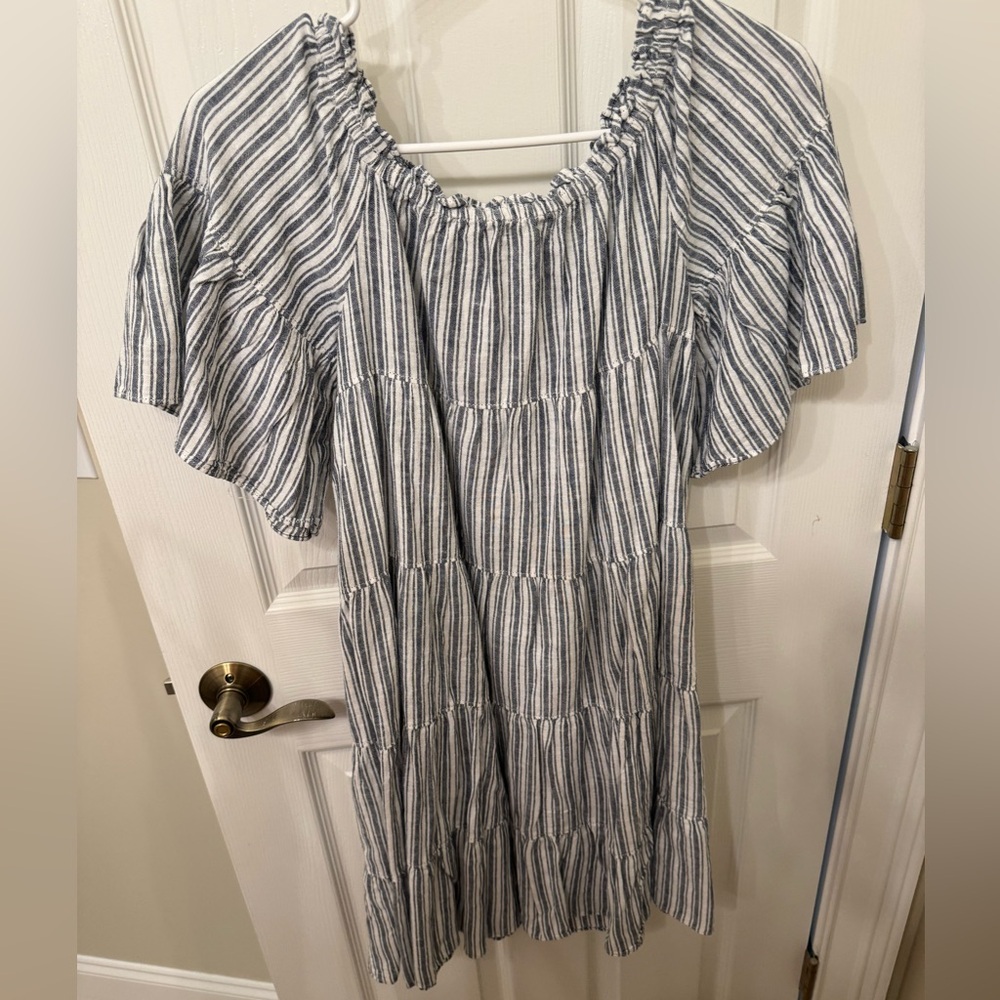 Off the shoulder stripped dress